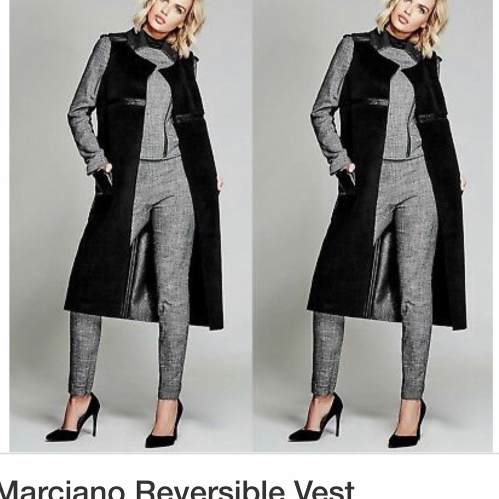 Reversible black long Marciano vest